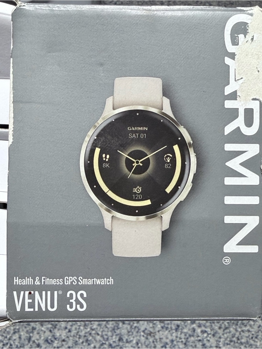 garmin Venu 3S Smartwatch - Cream and Silver